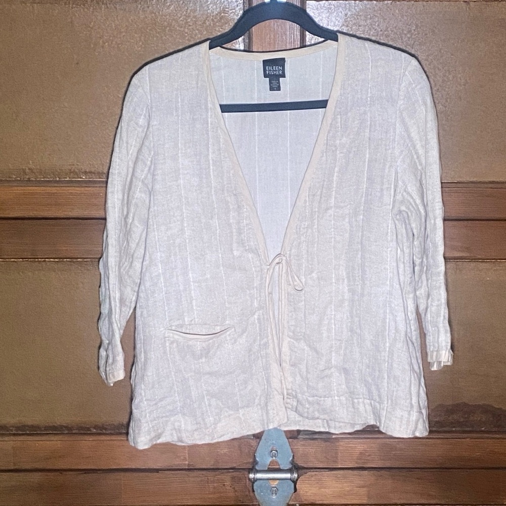 Eileen Fisher Off-White Textured Blouse
